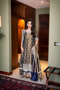 Haris Shakeel Black & Navy Zari Pakistani occasion suit view 1