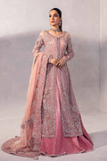 Maria B Blush Pink & Silver Velvet embroidered dress fabric view 1