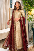 Haris Shakeel Red Lawn embroidered dupatta view 1