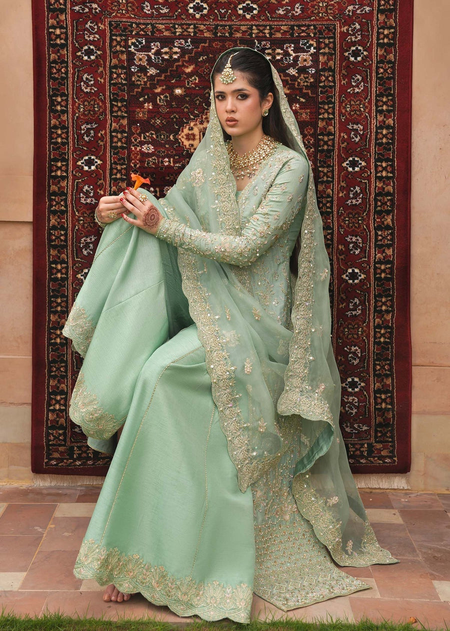 Kanwal Malik Mint Green & Gold Organza Pakistani occasion suit view 2