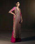 Sana Safinaz Fuchsia & Bronze Organza Pakistani occasion suit view 1