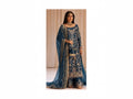 Tabya- Tabeer Navy Blue & Gold Silk Pakistani occasion suit view 1