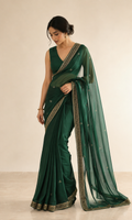 Emerald Green saree full-length occasion wear – NOOSHAM UK