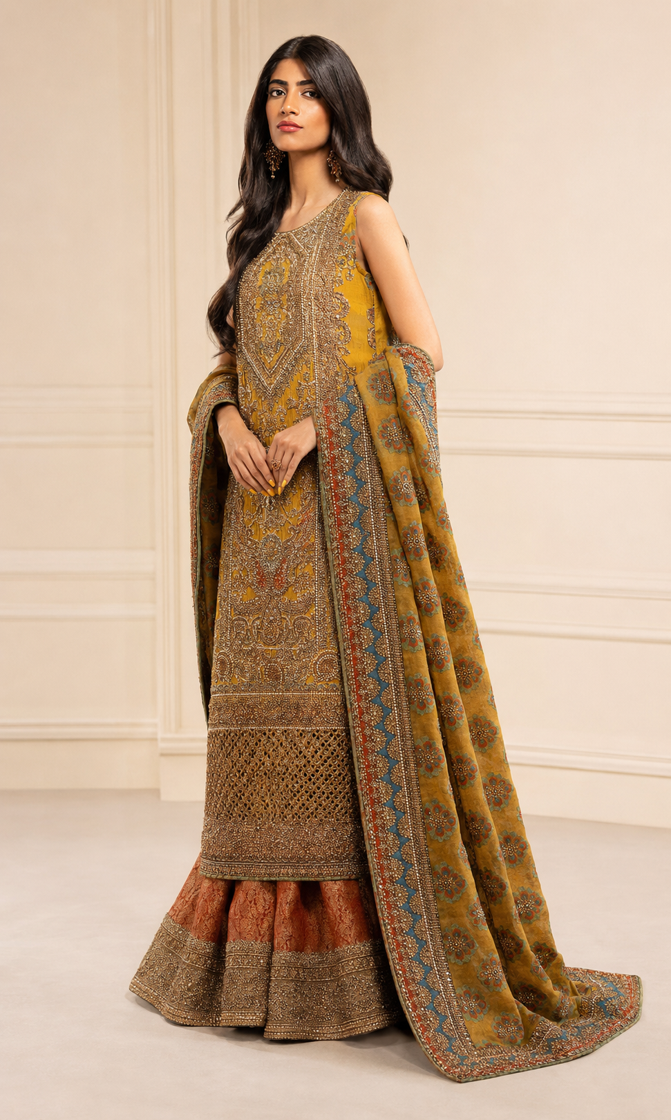 Hassan Sheheryar yasin Raw Silk Embroidered Wedding Suit alternate product view