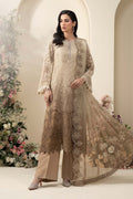 Maria B Chiffons Volume 06 D3 beige embroidered chiffon suit front