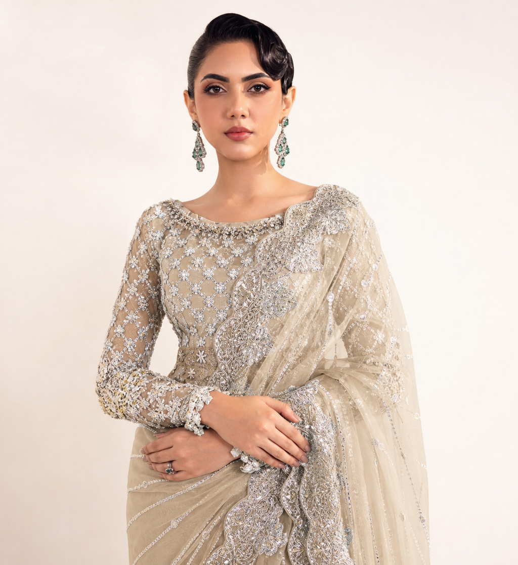 Maria B Mariella MC-1003 saree blouse and embroidery close-up