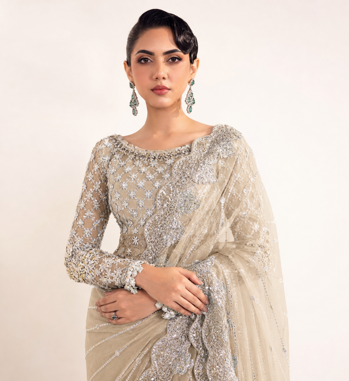 Maria B Mariella MC-1003 saree blouse and embroidery close-up