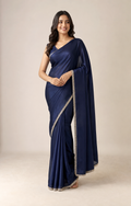 Midnight Blue saree full-length occasion wear – NOOSHAM UK