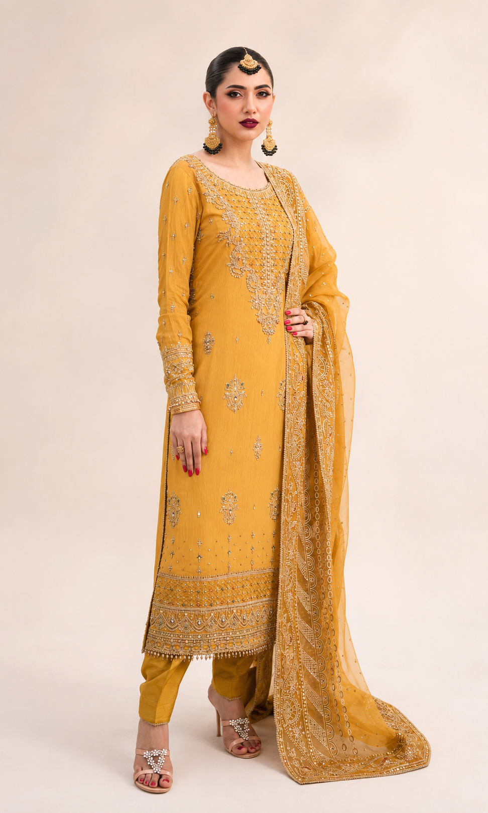 Naqshi Raw Silk Embroidered Wedding Suit alternate product view