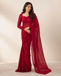 Red Wine saree full-length occasion wear – NOOSHAM UK