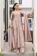 Alizey Dusty Pink & Gold Embroidered embroidered dress fabric view 1